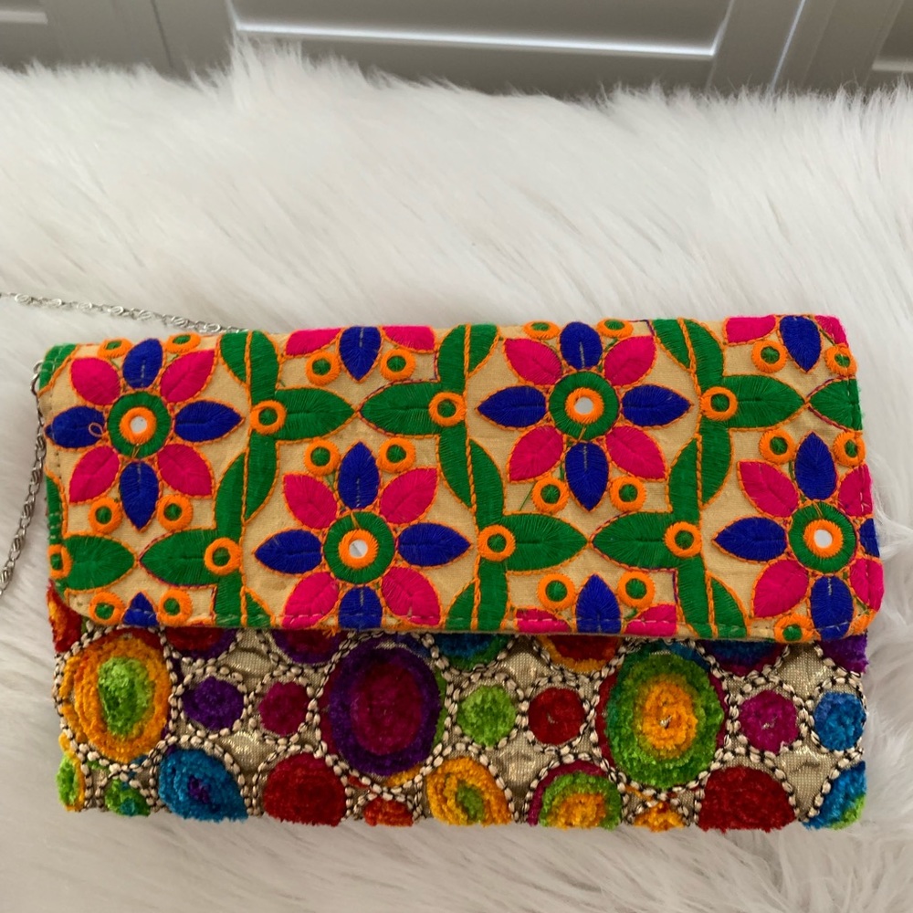 New vibrant colored crossbody or clutch bag